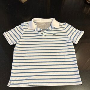 Vineyard Vines Kids Edgartown Polo Blue and White Stripes